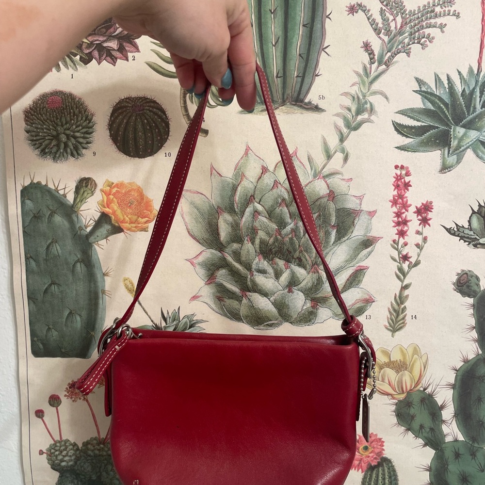 Coach Red Leather Shoulder Bag
